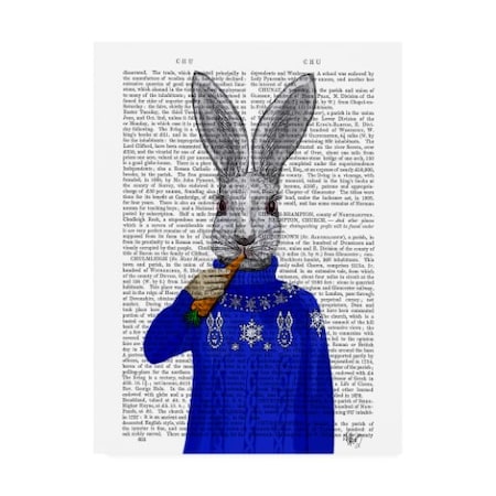 Fab Funky 'Rabbit In Sweater' Canvas Art,18x24